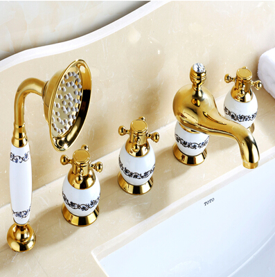 Villeurbanne 5 Piece Deck Mount Bathtub Faucet